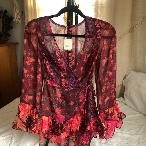 NWT Free People Magic Hour Wrap Top XS - Picture 10 of 12